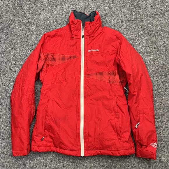 Columbia Jacket Womens Small Red Waterproof Omni-Tech Omni-Heat Insulated Coat - Picture 1 of 11